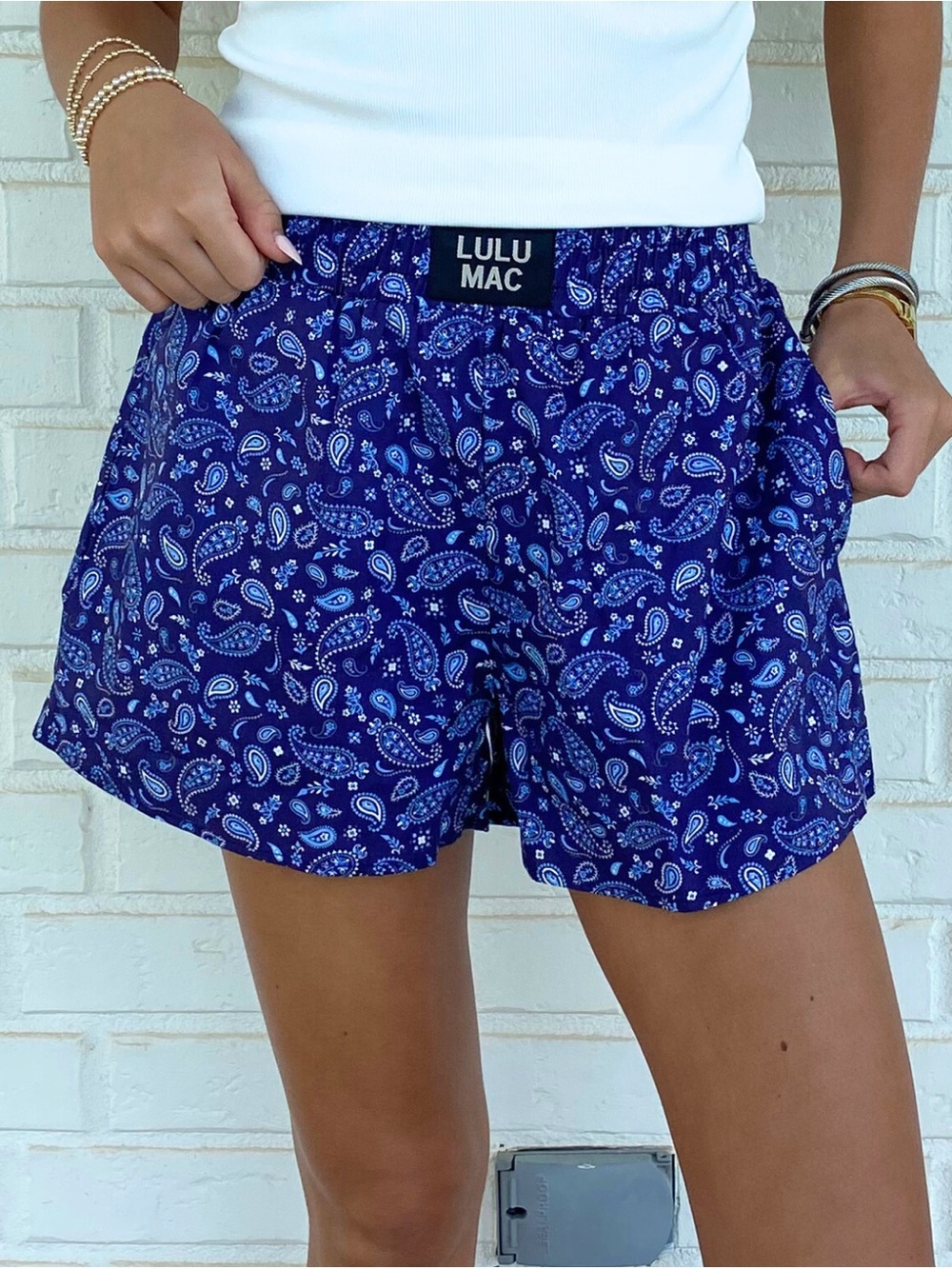 Lulu Mac Blue Paisley Boxer Shorts
